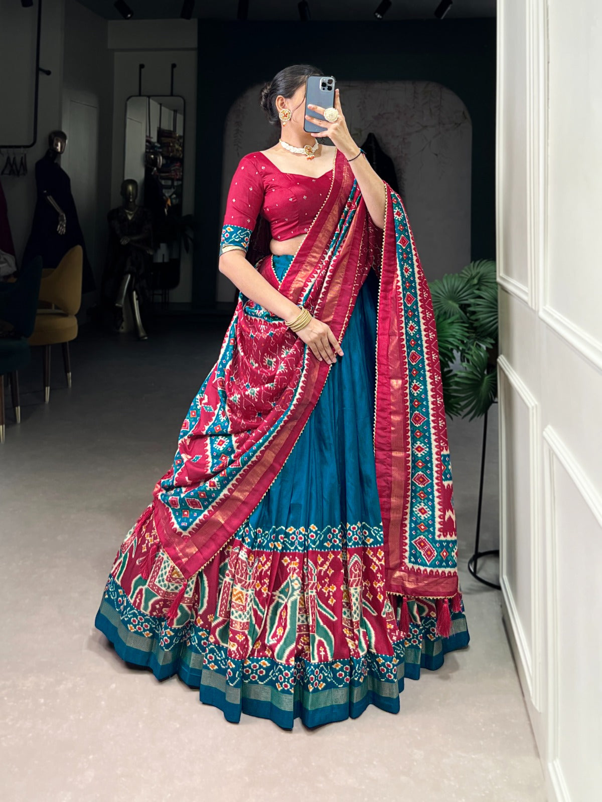 Perfect Navratri Outfit – Floral Lehenga Choli with Designer Details