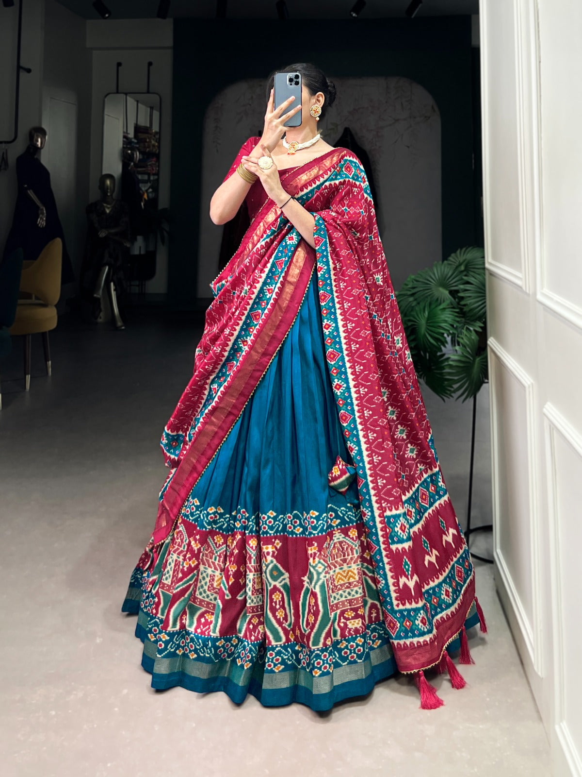 Perfect Navratri Outfit – Floral Lehenga Choli with Designer Details