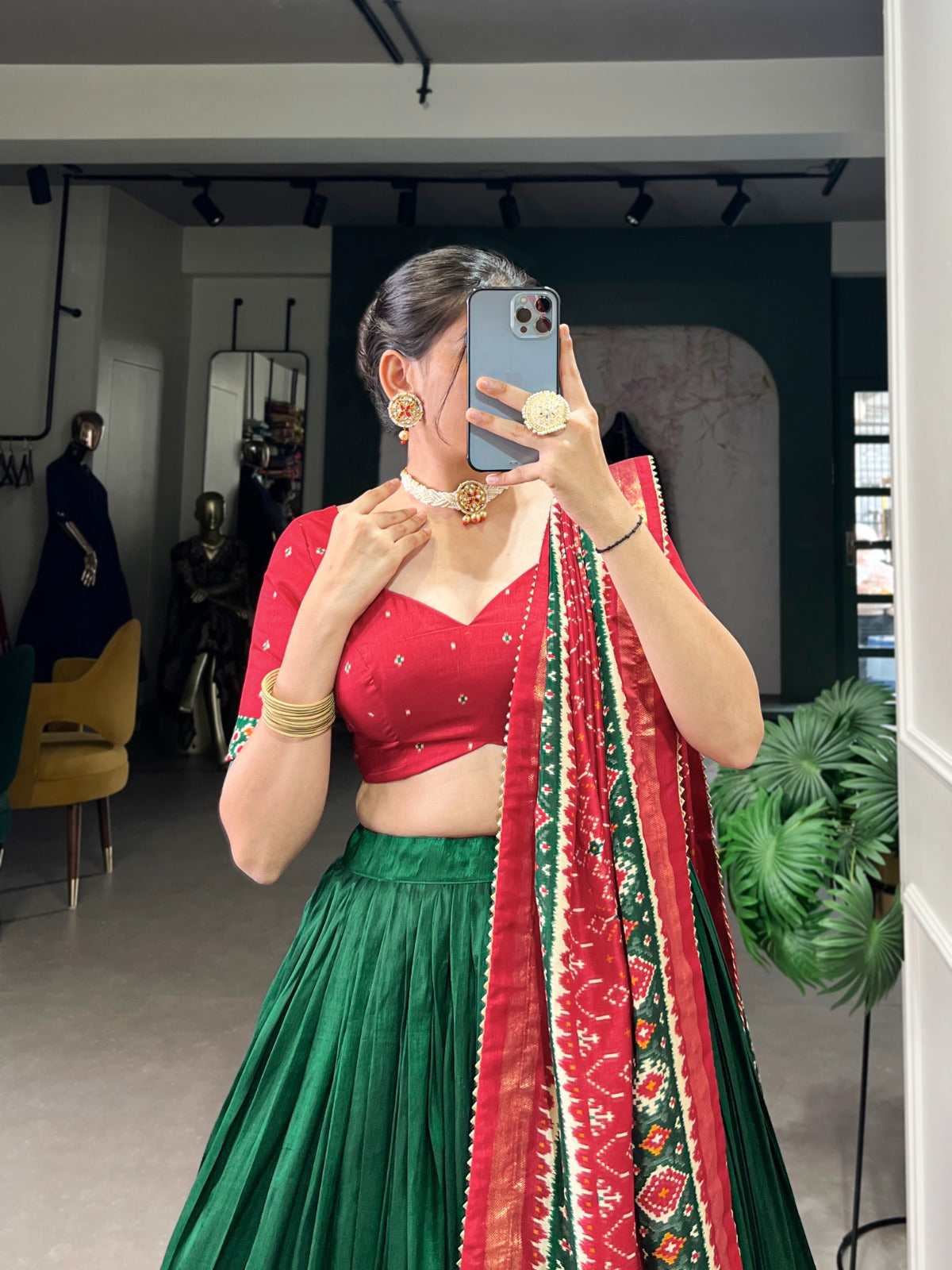 Perfect Navratri Outfit – Floral Lehenga Choli with Designer Details (Copy)
