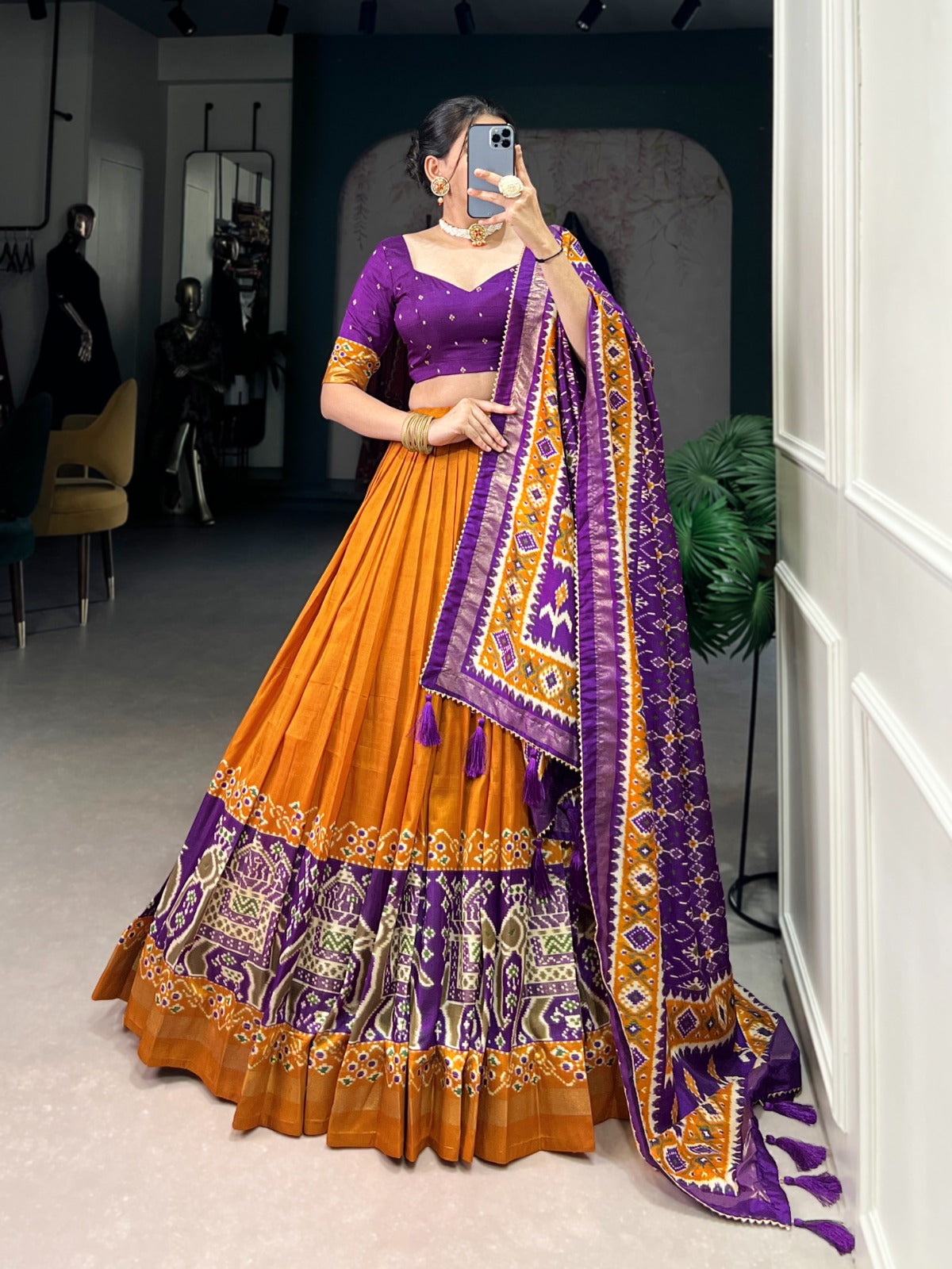 Richly Designed Floral Print Lehenga Choli in Soft Silk Fabric