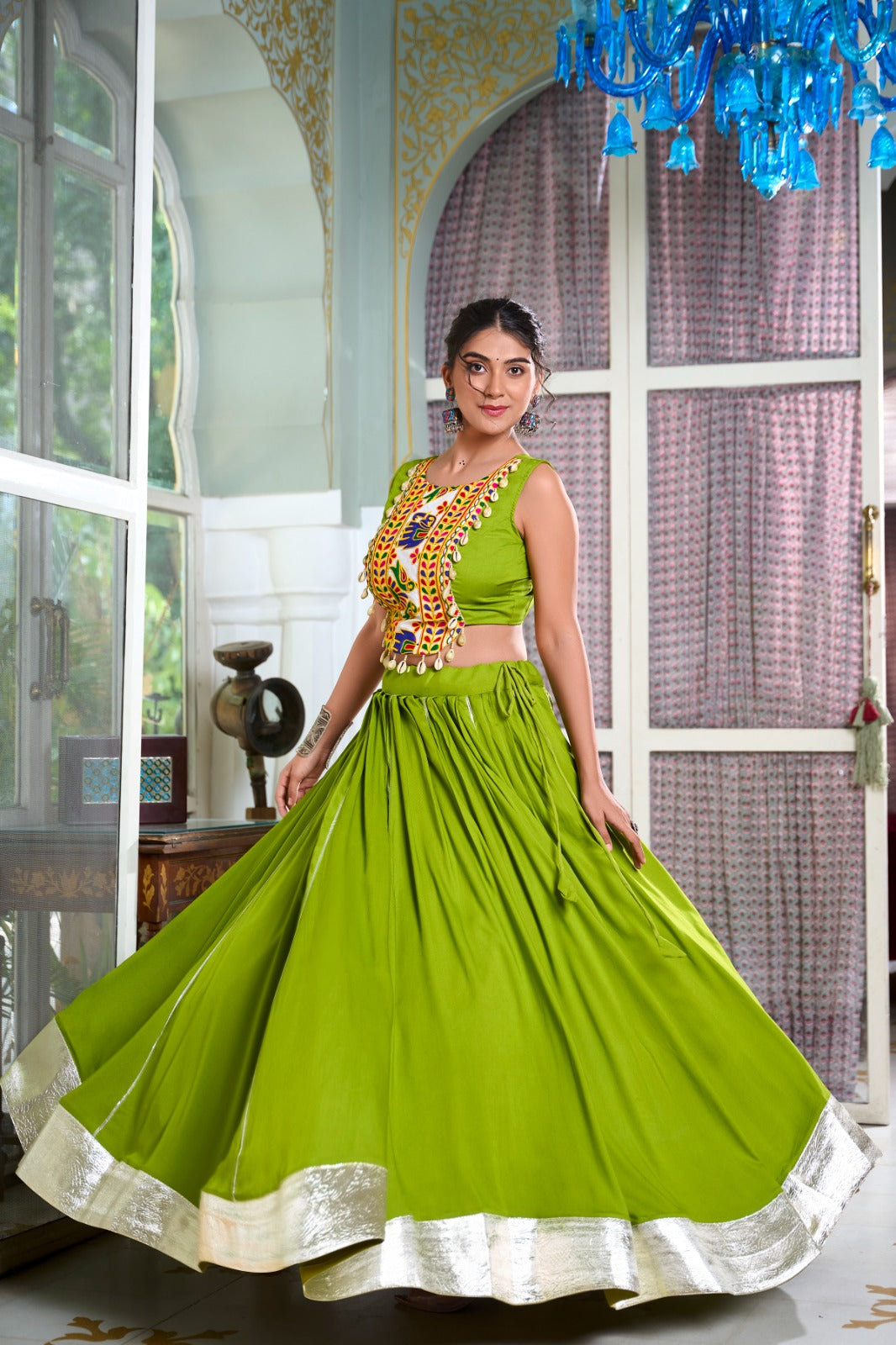 Festive Fashion at Its Best: Rayon Lehenga and Gamthi Work Blouse for Navratri ✨💃
