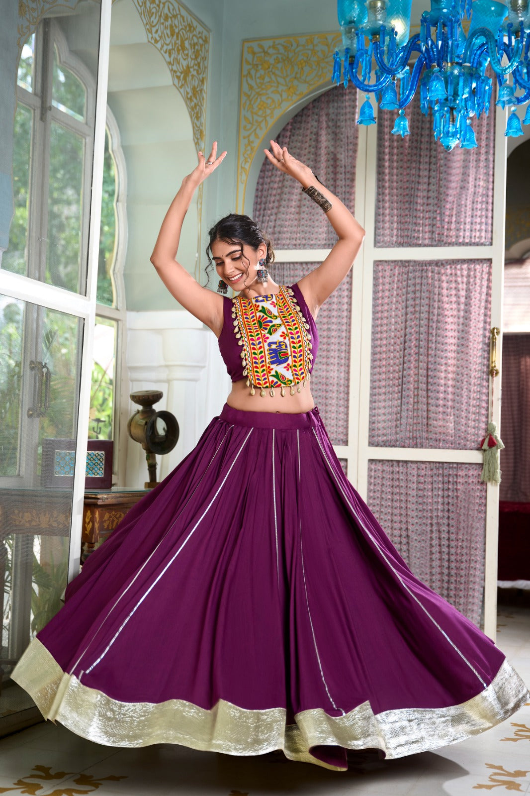 Festive Fashion at Its Best: Rayon Lehenga and Gamthi Work Blouse for Navratri ✨💃