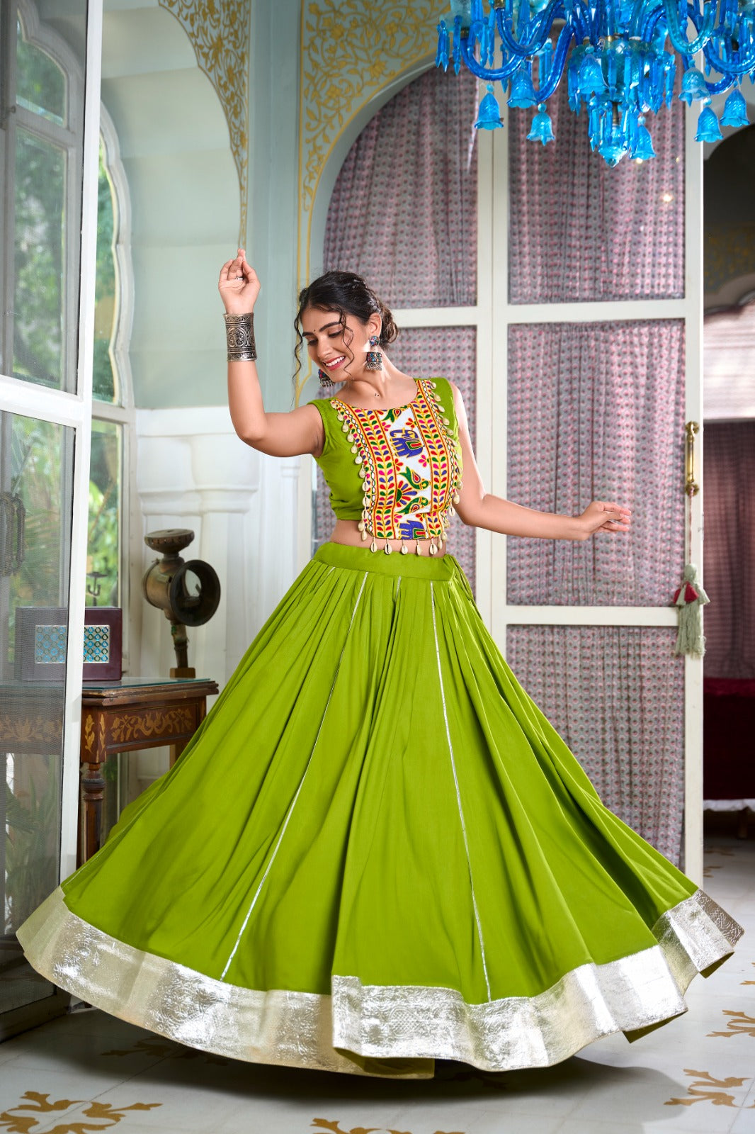 Festive Fashion at Its Best: Rayon Lehenga and Gamthi Work Blouse for Navratri ✨💃