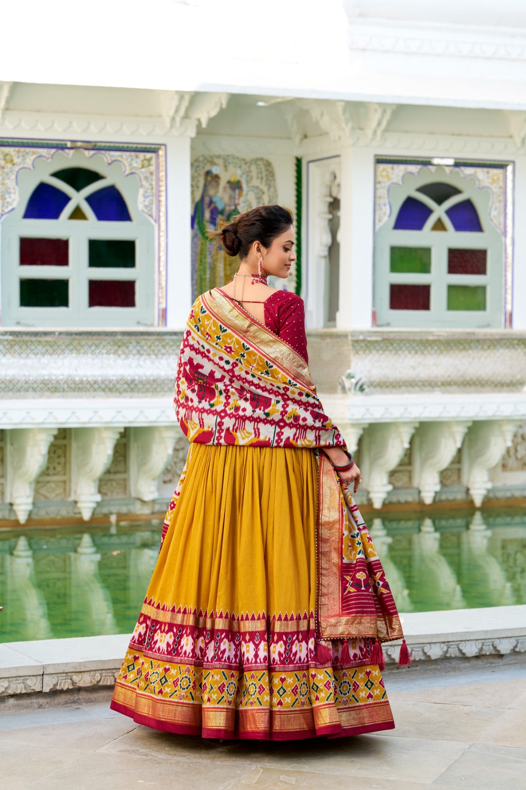 Tusser Silk Chaniya Choli for Navratri with Heavy Flair and Printed Dupatta