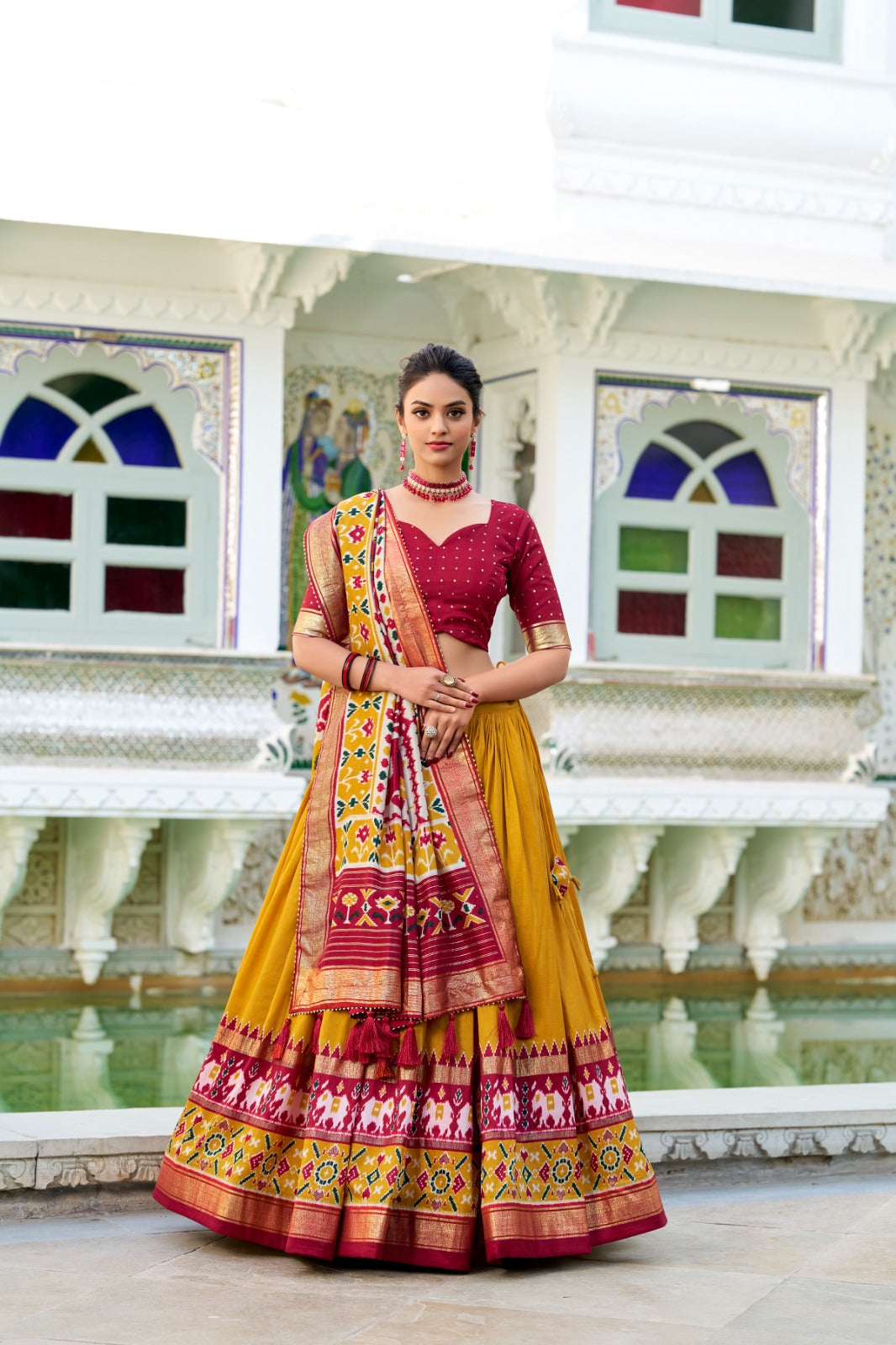 Tusser Silk Chaniya Choli for Navratri with Heavy Flair and Printed Dupatta