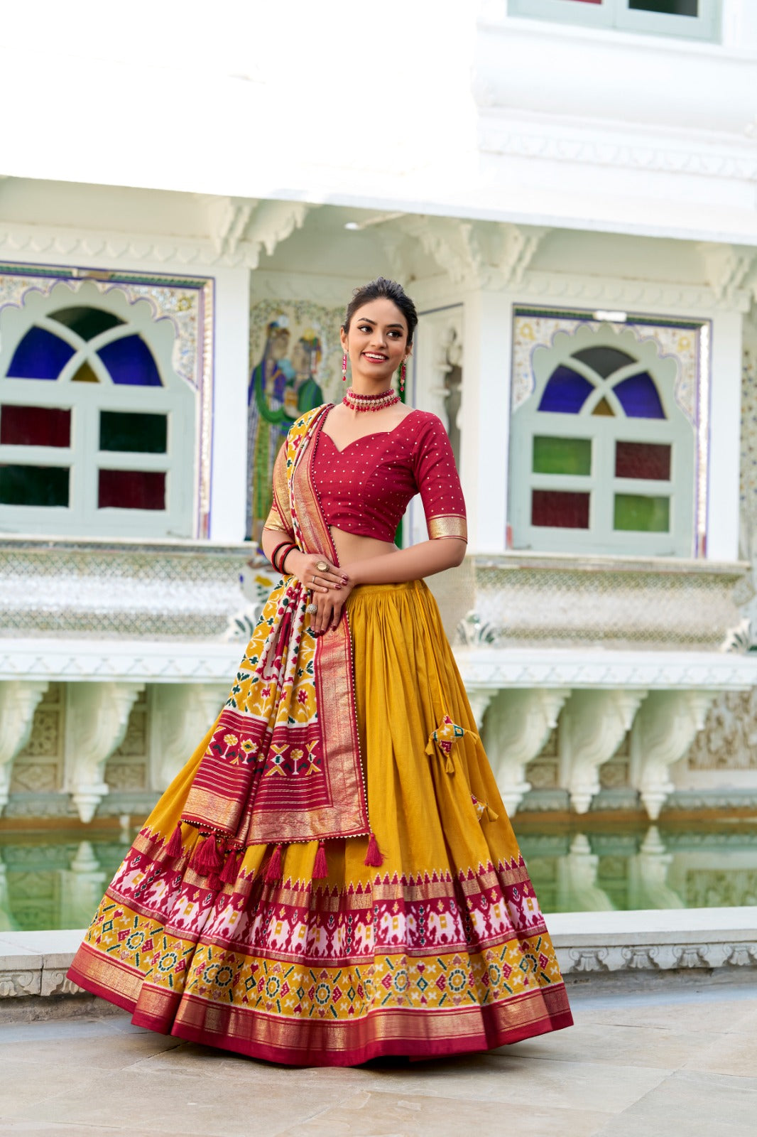 Tusser Silk Chaniya Choli for Navratri with Heavy Flair and Printed Dupatta