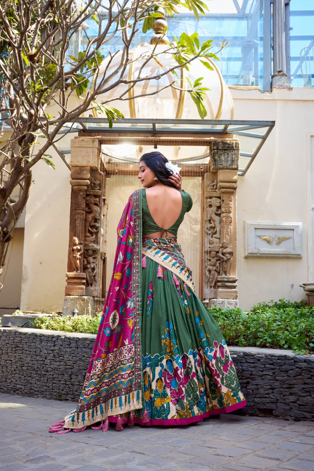 Elegant Foil Work Chaniya Choli with Tassel Dupatta