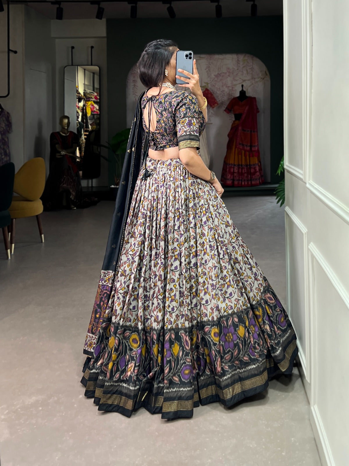 Designer Festive Lehenga in Silk with Lace Dupatta and Canvas Stitching