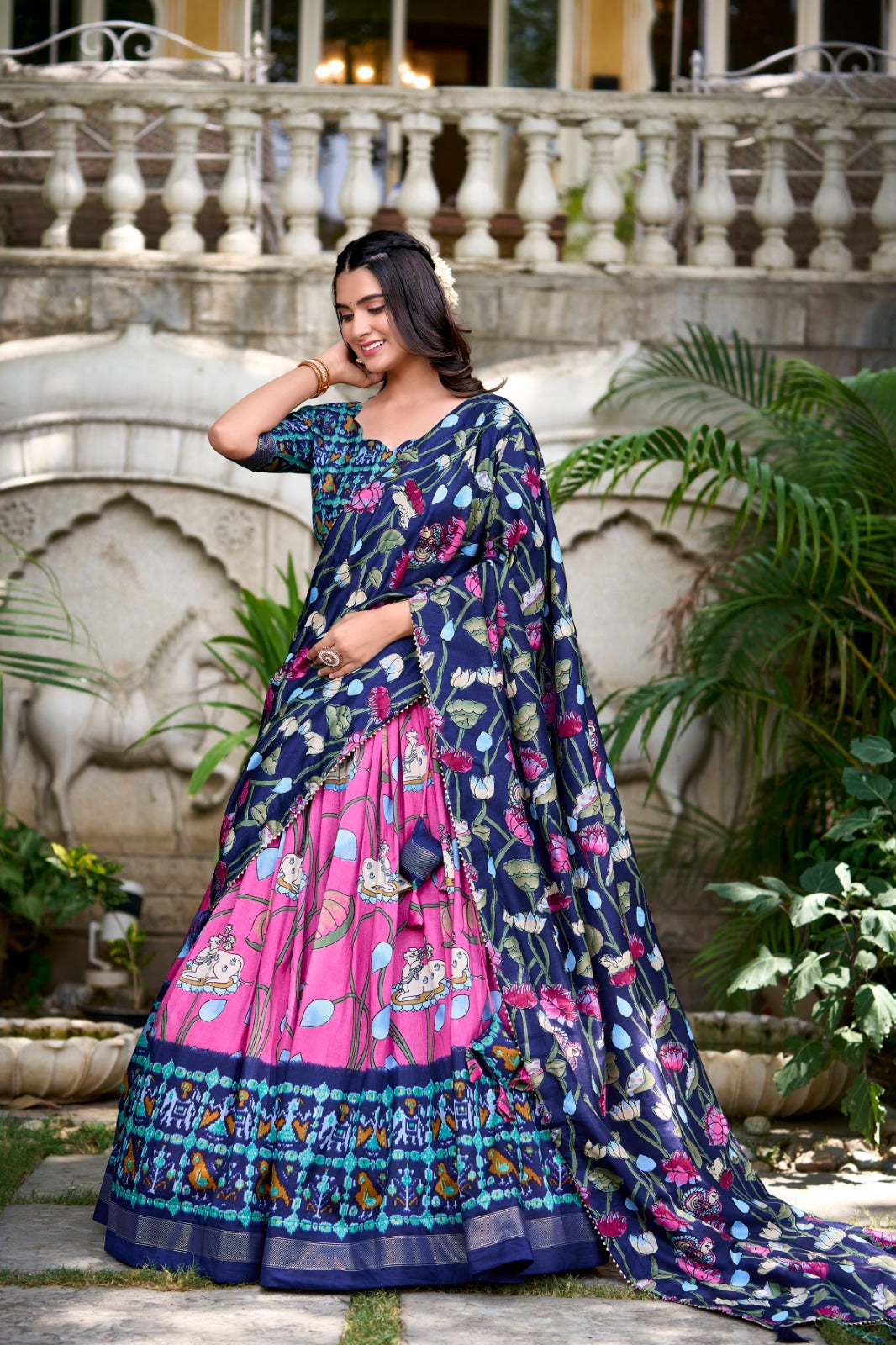 Bandhani Vibes Floral Chaniya Choli Set with Designer Touch