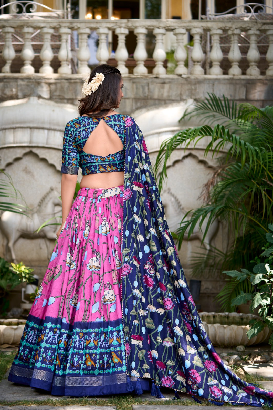 Bandhani Vibes Floral Chaniya Choli Set with Designer Touch