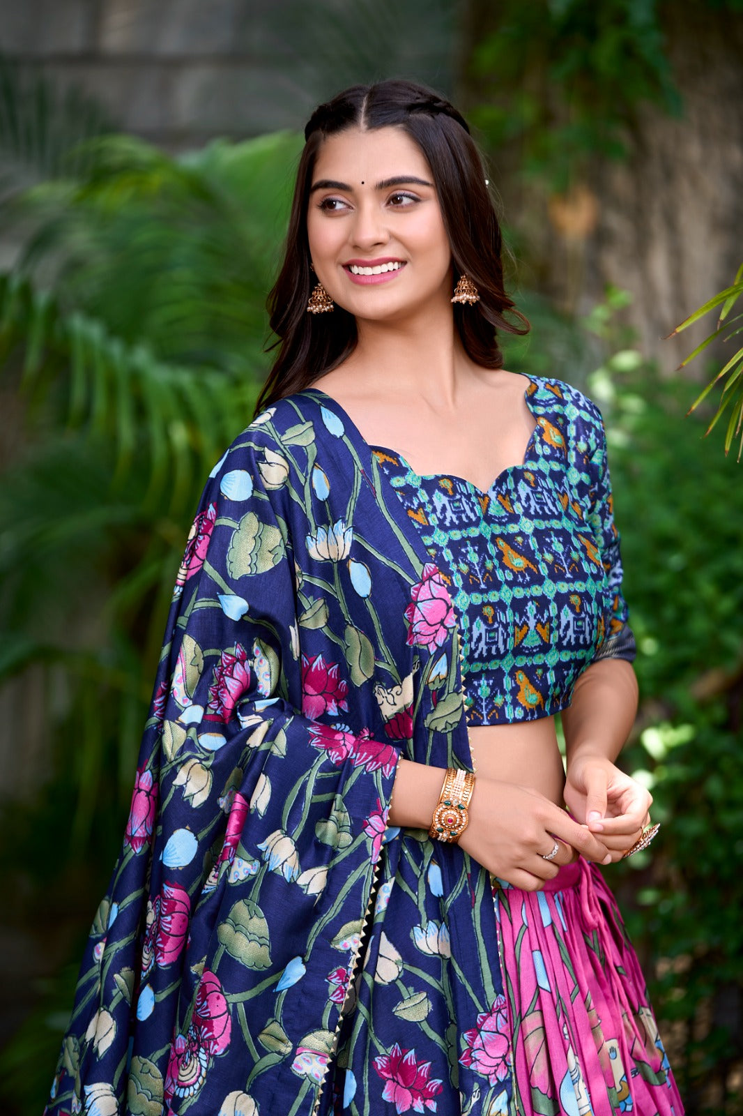 Bandhani Vibes Floral Chaniya Choli Set with Designer Touch