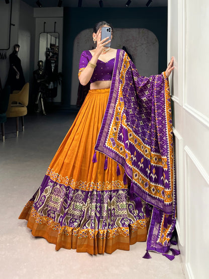 Richly Designed Floral Print Lehenga Choli in Soft Silk Fabric