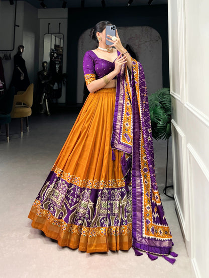 Richly Designed Floral Print Lehenga Choli in Soft Silk Fabric
