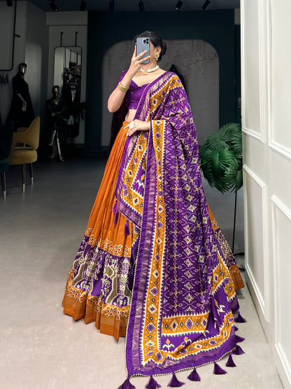 Richly Designed Floral Print Lehenga Choli in Soft Silk Fabric