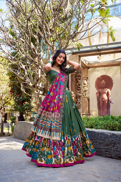 Elegant Foil Work Chaniya Choli with Tassel Dupatta