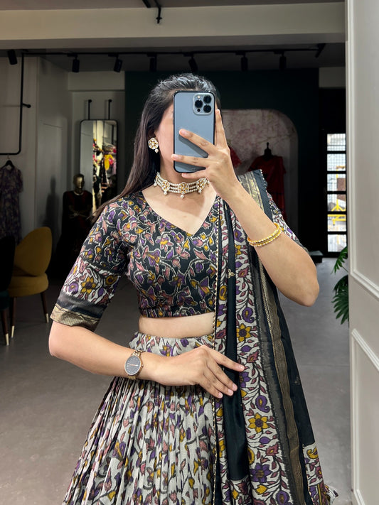 Designer Festive Lehenga in Silk with Lace Dupatta and Canvas Stitching