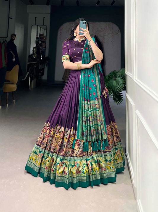 Elegant Traditional Lehenga with Floral Foil Print and Micro Cotton Inner