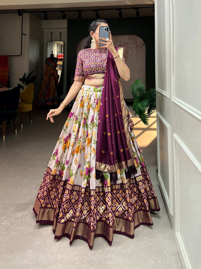 Perfect Navratri Outfit – Floral Lehenga Choli with Designer Details
