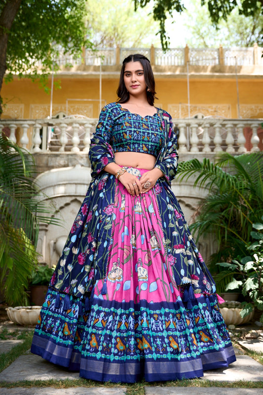 Bandhani Vibes Floral Chaniya Choli Set with Designer Touch
